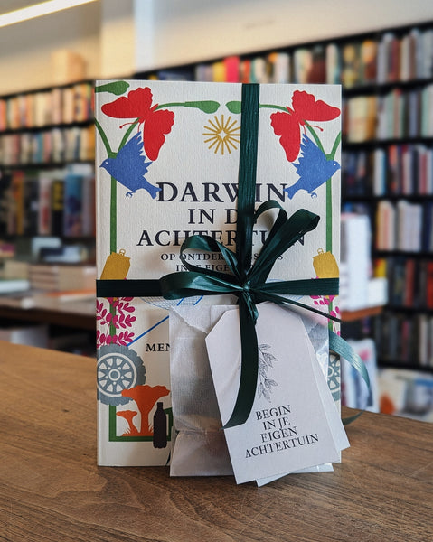 CADEAUPAKKET: Darwin in de achtertuin + 5 kleurrijke bloembommen