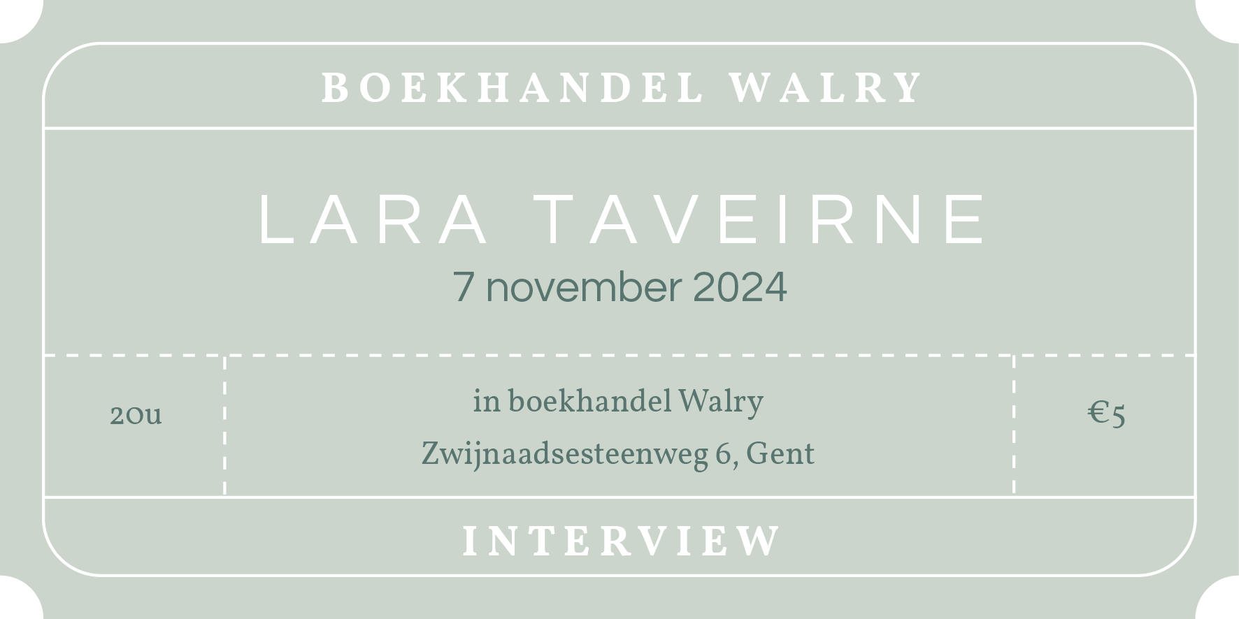 Ticket - 7 november 2024 - Lara Taveirne