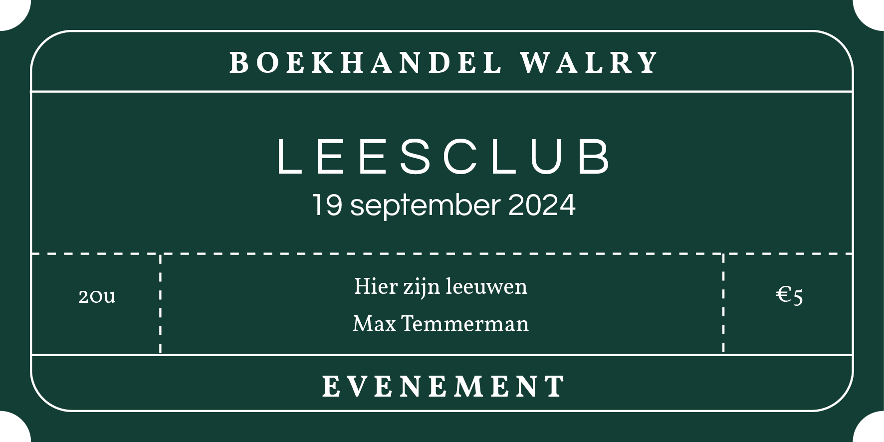 Ticket - 19 september 2024 - Leesclub